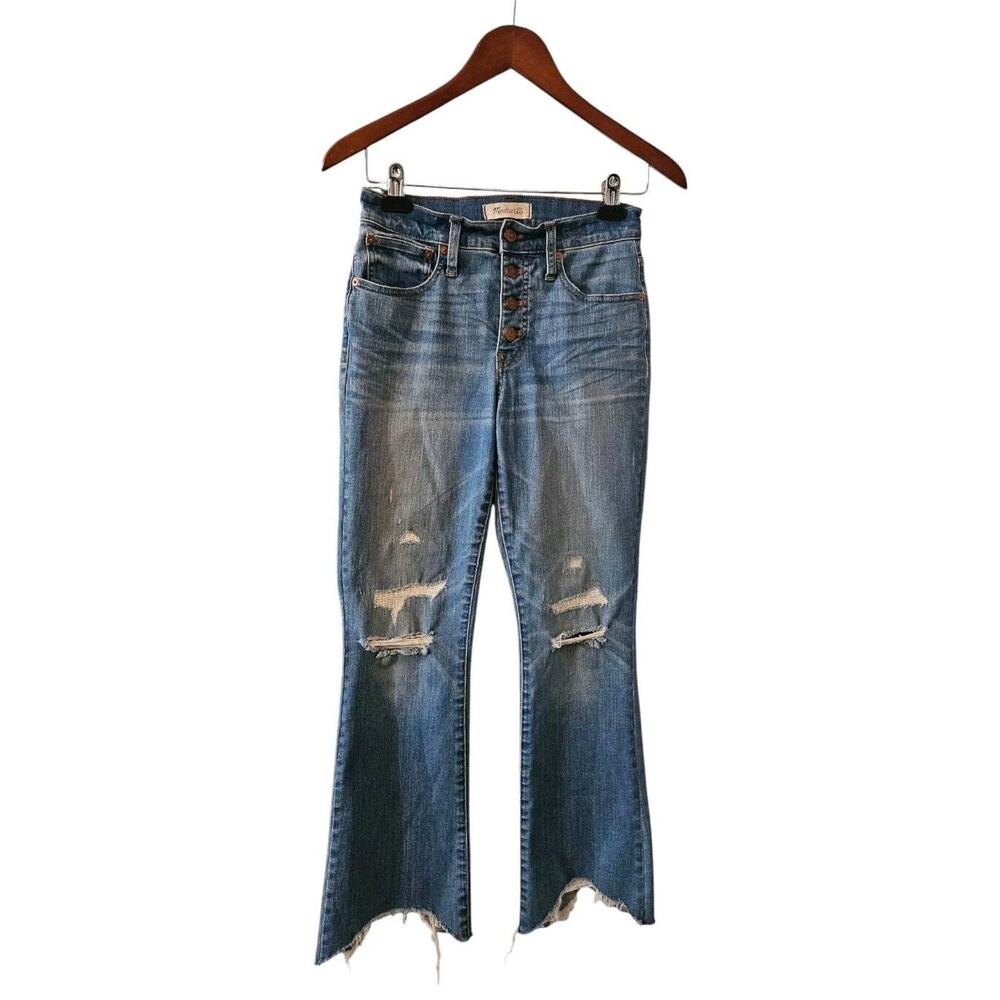 Madewell Cali Demi-Boot Jeans in Bronson Wash: Button-Front, size 25, J0512